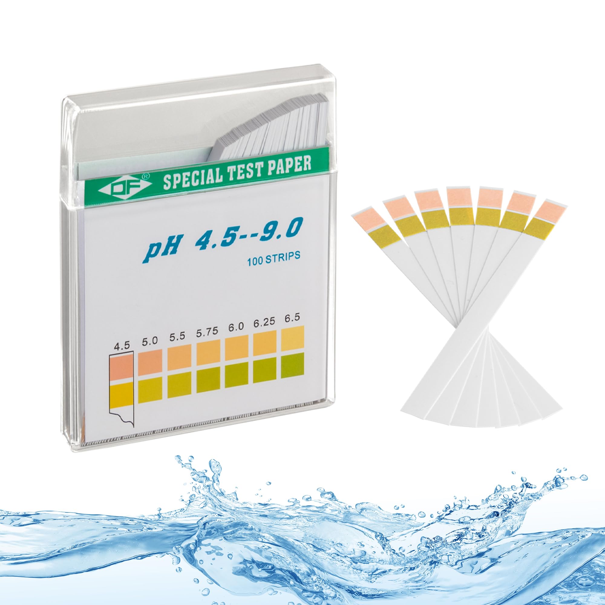 ECENCE pH test strips 100 pcs. Hot tube pool and spa test strips litmus test paper measuring range 4,5-9 universal indicator paper acidity test for aquariums drinking water