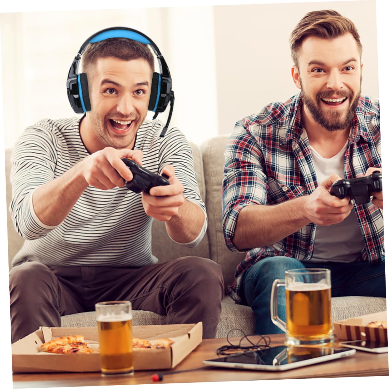 Gadpiparty 1pezzi Cuffie Gaming Over-ear Luminescent Con Microfono e Cavo Di Adattamento Comfort Estremo Per Lunghe Sessioni Di Gioco Isolamento Acustico Eccellente Materiali Amici Della