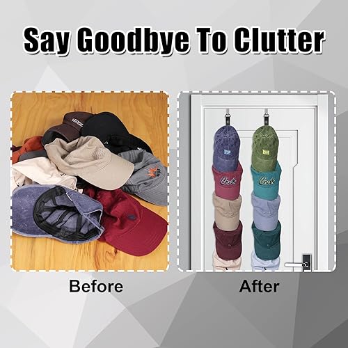 Miniatura 2 de Perchero para sombreros, para sombreros de béisbol, organizador de sombreros para puerta de armario, sobre la puerta, organizador de sombreros con