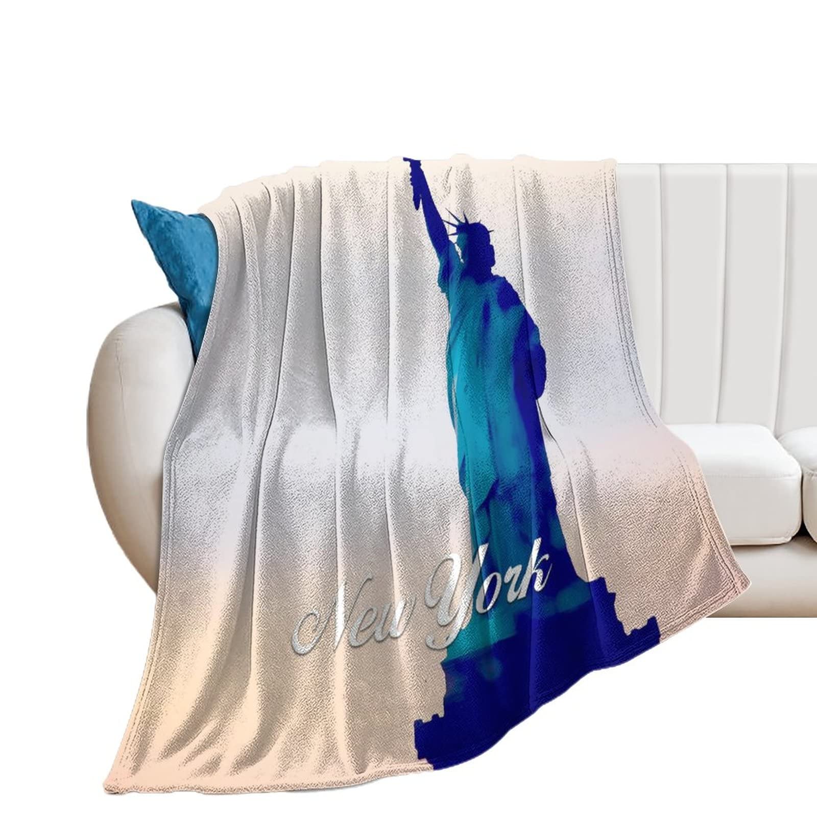 Plaid canapé doux contre le froid : couverture en flanelle paysage urbain