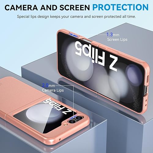 Miniatura 8 de Vizvera Funda para Samsung Galaxy Z Flip 5 con protección de pantalla, Flip z 5 Slim HD, funda protectora transparente antiarañazos, a prueba de