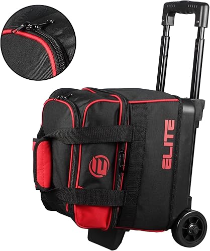 Miniatura 9 de Elite Bolsa básica de bolos con ruedas enrollables para zapatos de bolos hasta talla 10.5 de EE. UU. para hombre