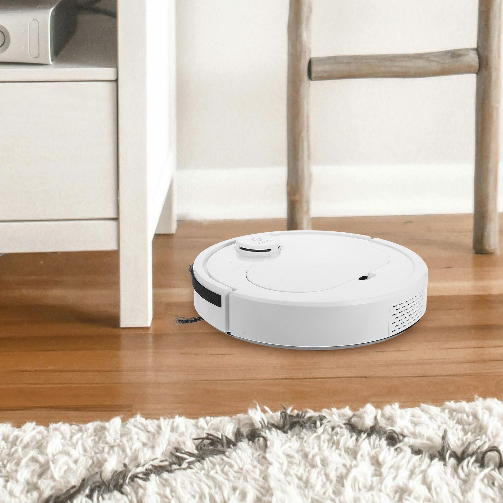 Robot Automático Limpiador de Alfombras y Suelo para Hogar Capacidad 3000mah y Movimiento Automático en Plástico Blanco