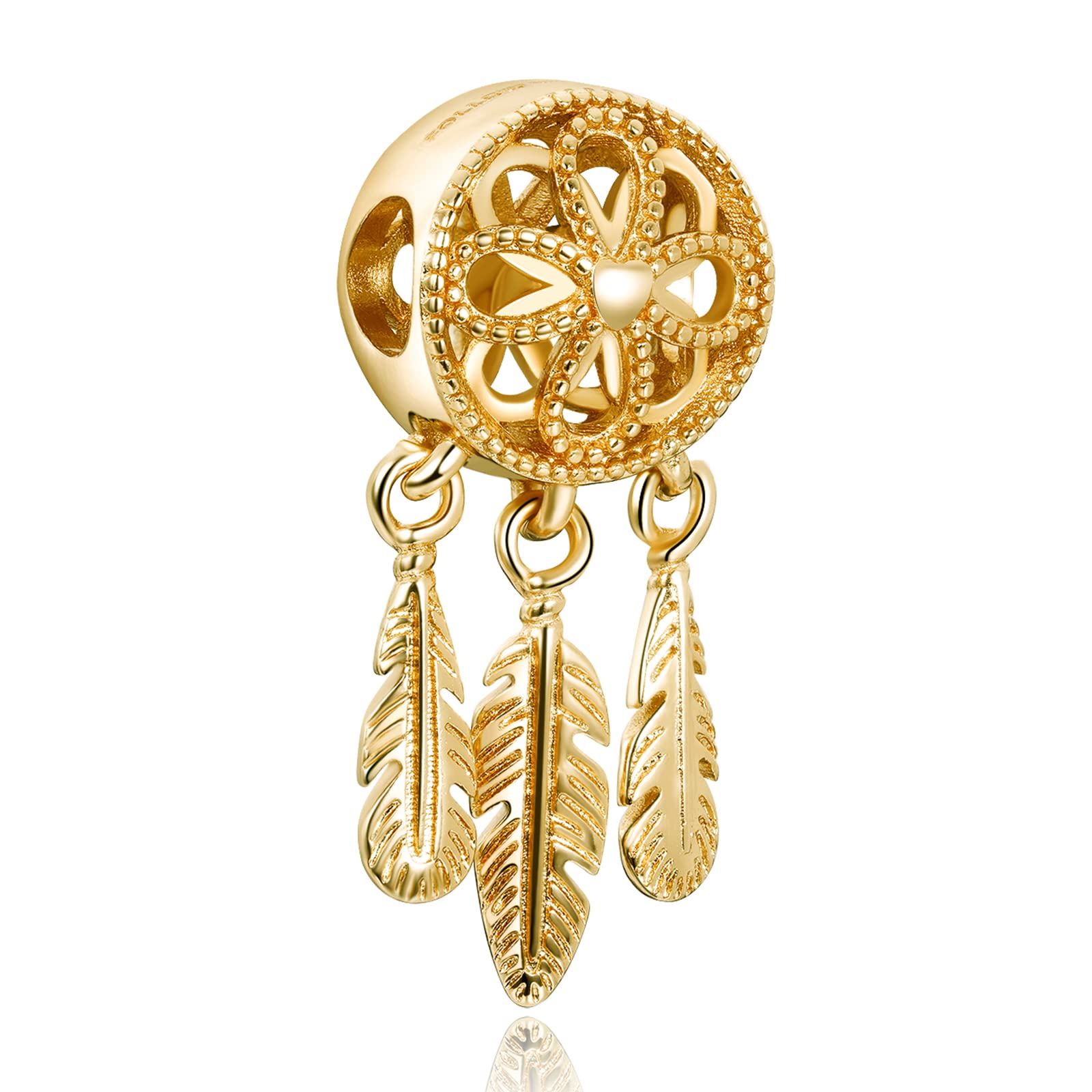 Amuefer Compleanno Charm Compatibili Bracciale Collana, Argento Sterling Oro Rosa Acchiappasogni Palloncino Torta Ciondolo Natale Gioielli Regali per le Donne Moglie Amici