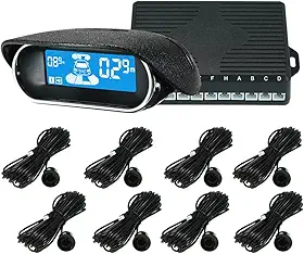 Shkalacar Sistema de radar reverso para carro, kit de sensores de estacionamento dianteiros e traseiros, 8/sensores, eletrônicos, carros, estacionamento, assistência, radar invertido, com visor LED e aviso de som
