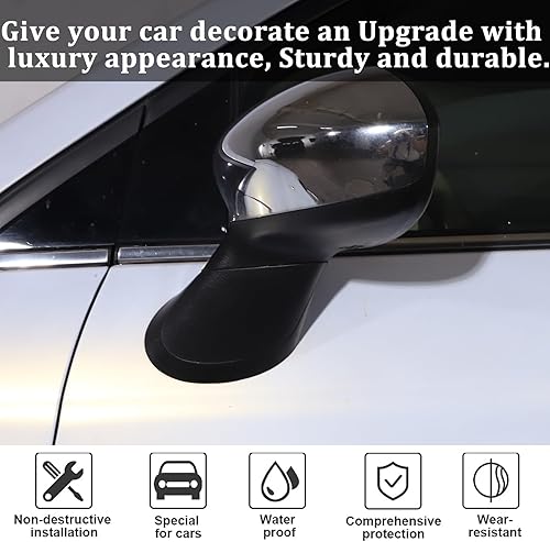Miniatura 3 de HAPPYHORSE Cubierta de espejo de coche compatible con Fiat 500Fiat 500 ConvertibleAbarth 595Abarth 695, panel de cubierta decorativa para espejo de