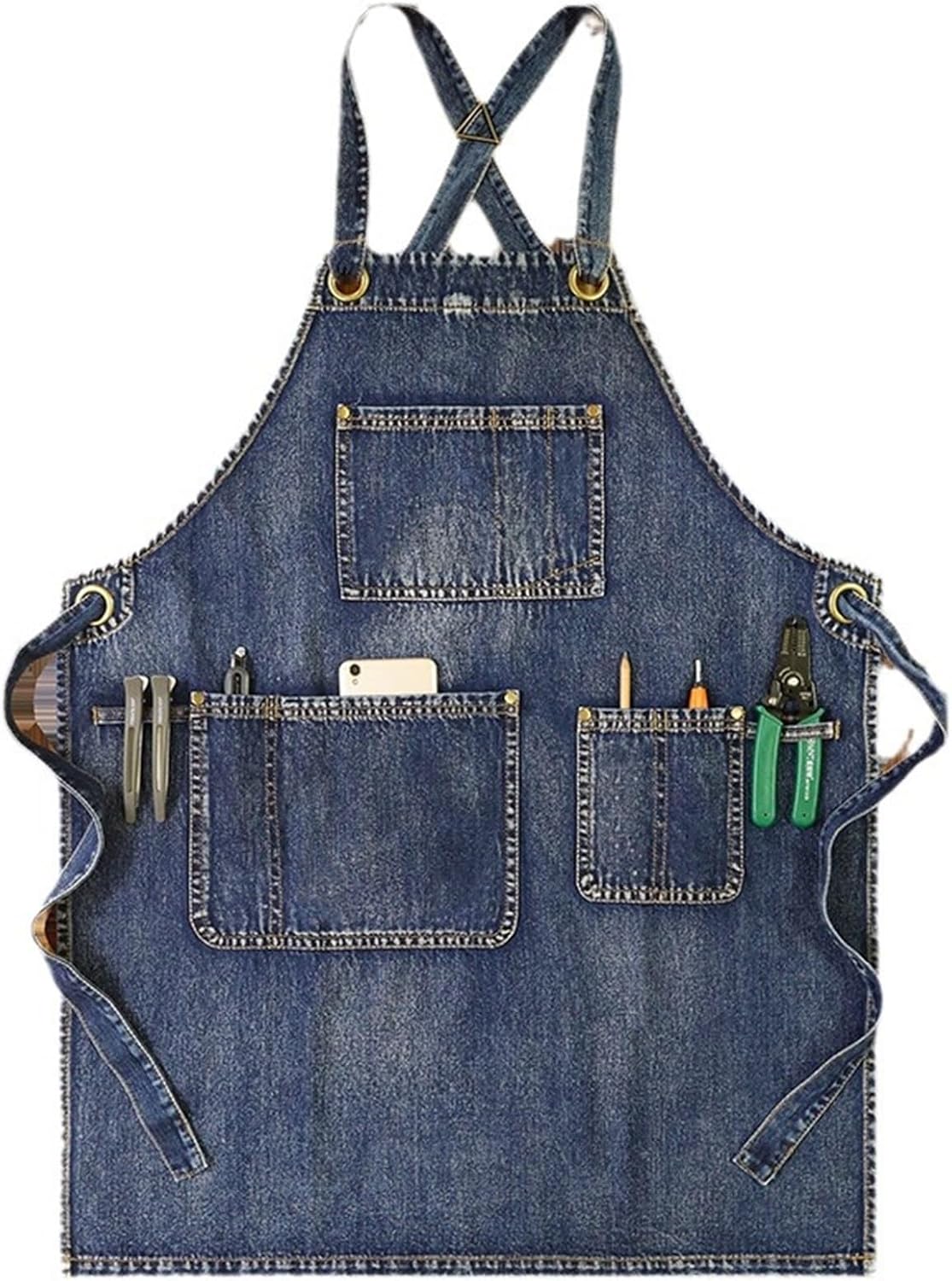 Tool Apron Gardening Work Clothes Simple Cotton Denim Apron Tools for Gardening Baking Working