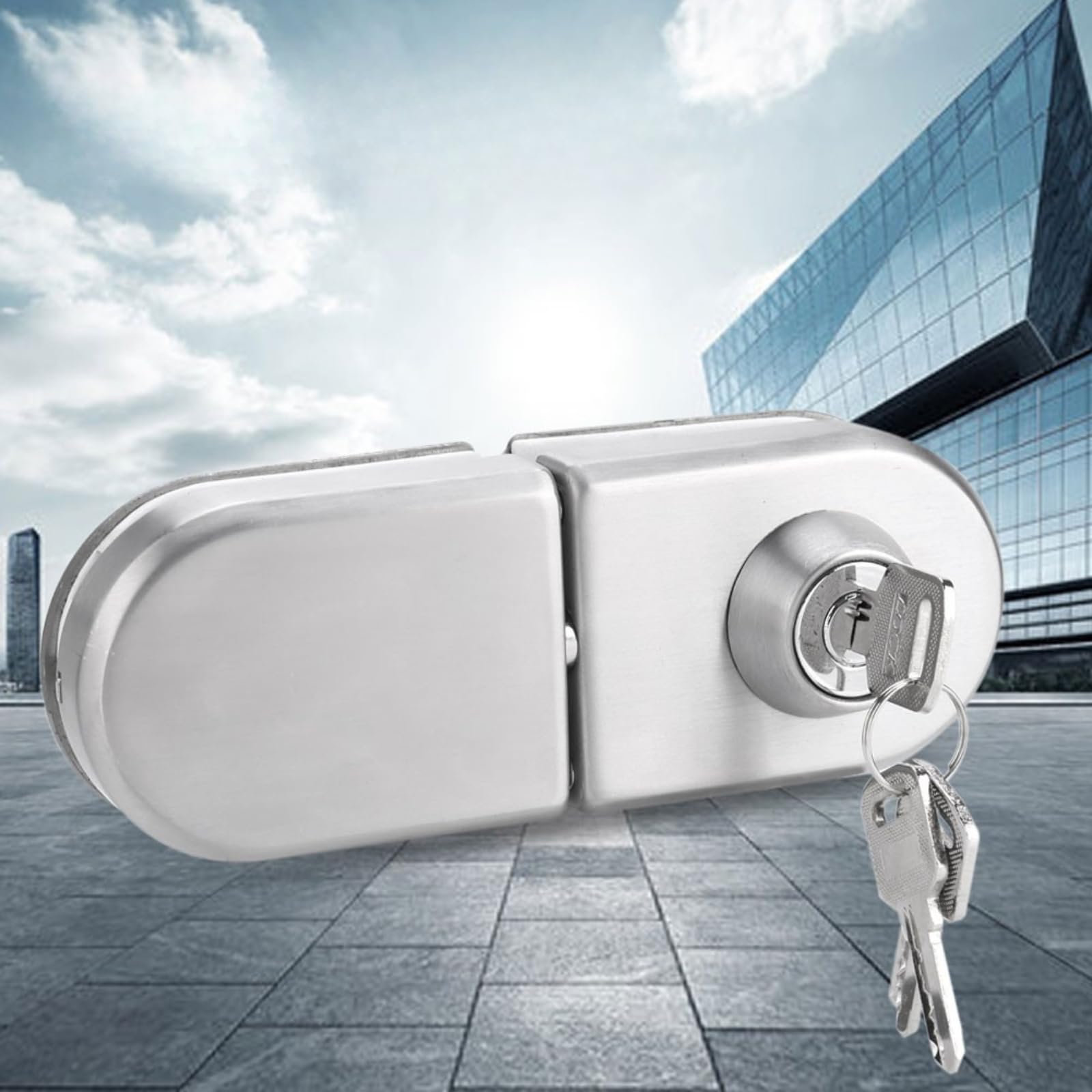 Cerradura de puerta de cristal de acero inoxidable de 10-12 mm con llave sin taladrar cerradura de seguridad para baño, hotel hogar
