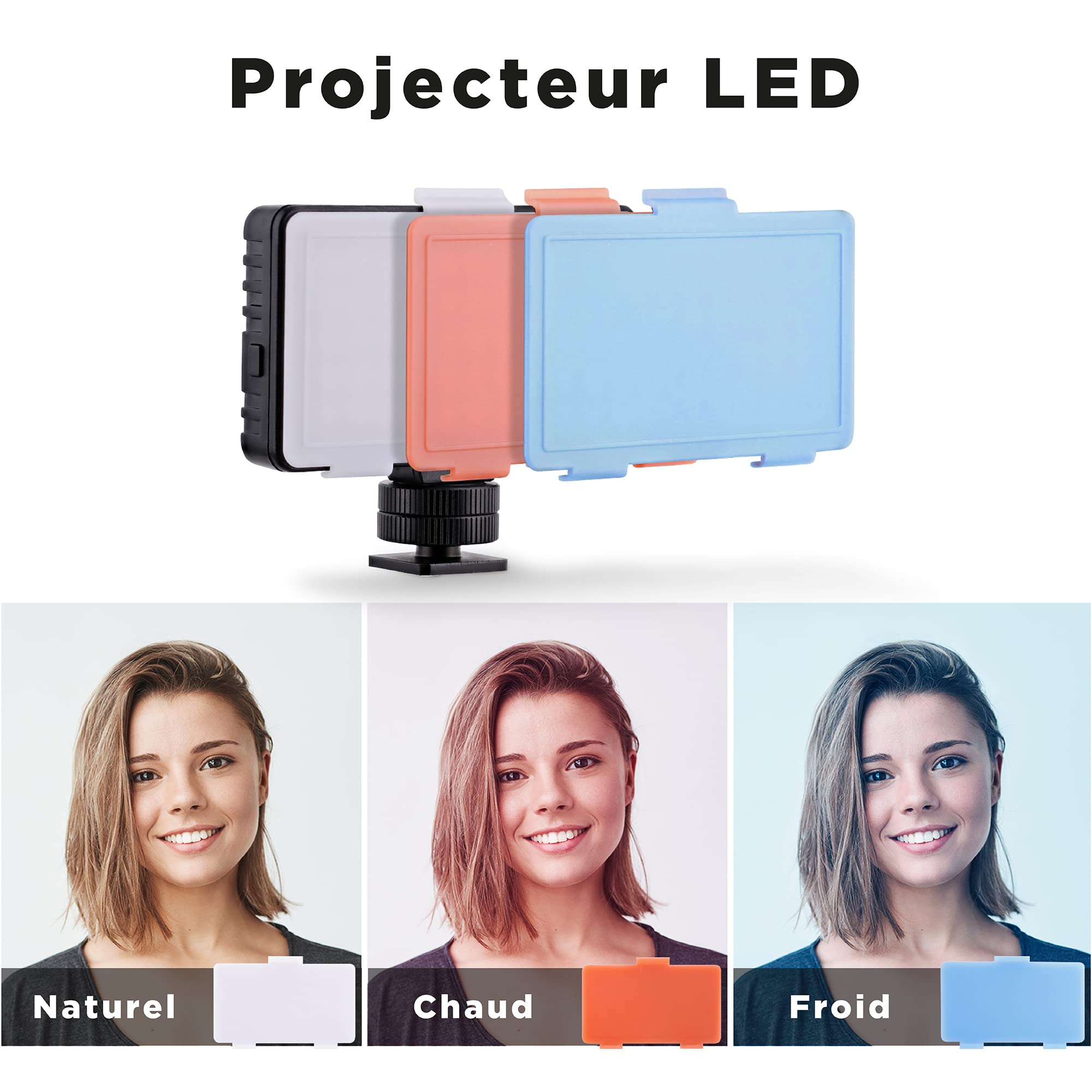 T’NB Influence Kit Vidéo pour Smartphone avec Trepied, Kit Vlogging, Lumière LED, Microphone avec Bonnette, 3 Filtres de Couleur, Télécommande sans Fil, Compatible Android/iPhone - Noir