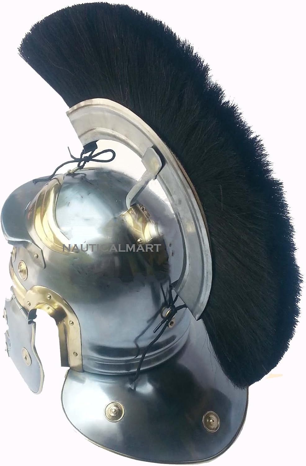 NauticalMart Roman Legionaire Soldier Centurion Steel Helmet with Black Plume