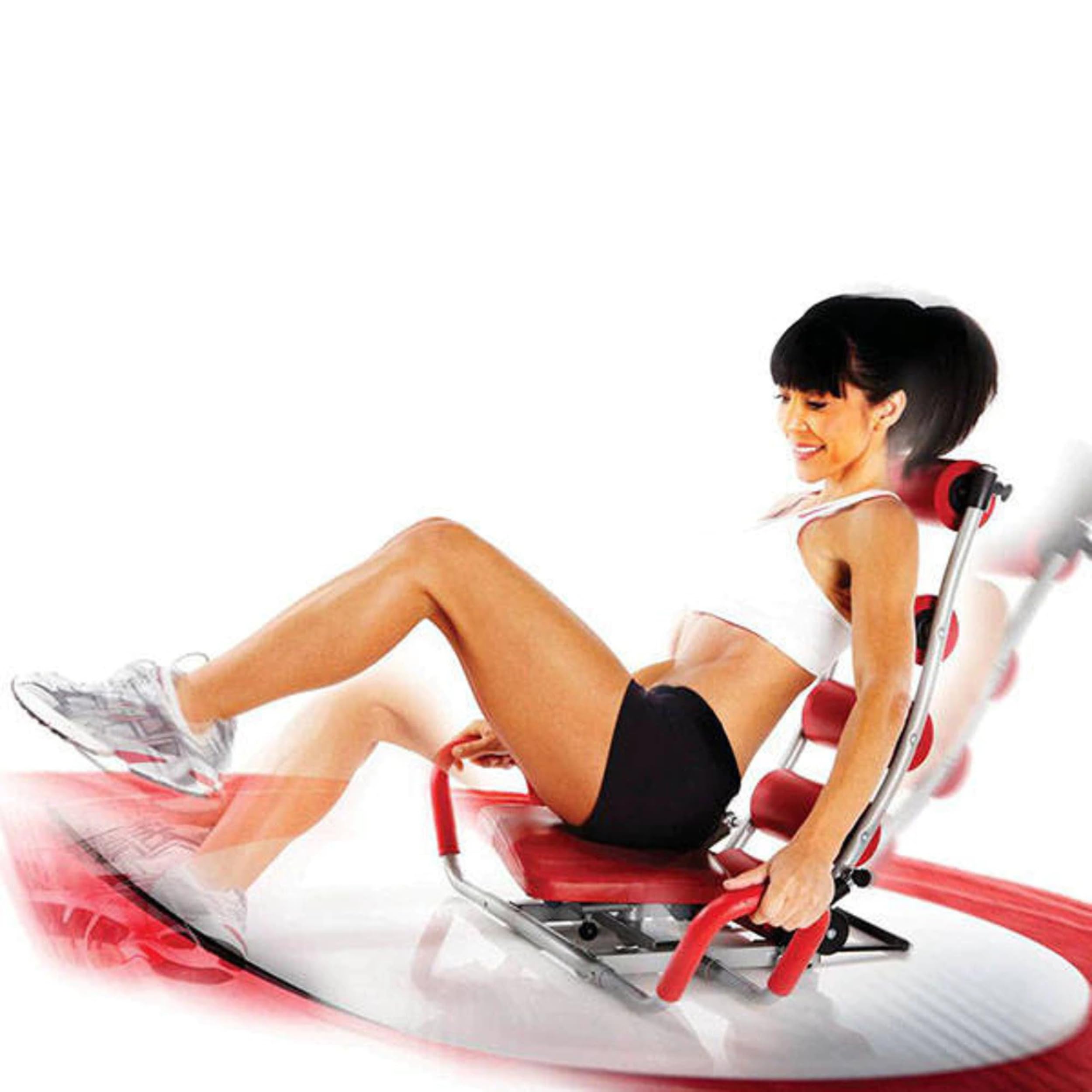PARENCE.- máquina de fuerza abdominal – asiento giratorio, equipo de fitness en casa para abdomen, cintura, brazos y muslos – varios ejercicios, 3 niveles de resistencia, reposacabezas cómodo