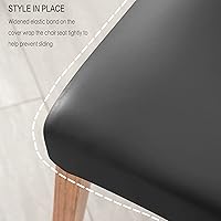 Vista 5 de Deisy Dee Fundas de cuero impermeables para sillas de comedor Parson (4, negro)