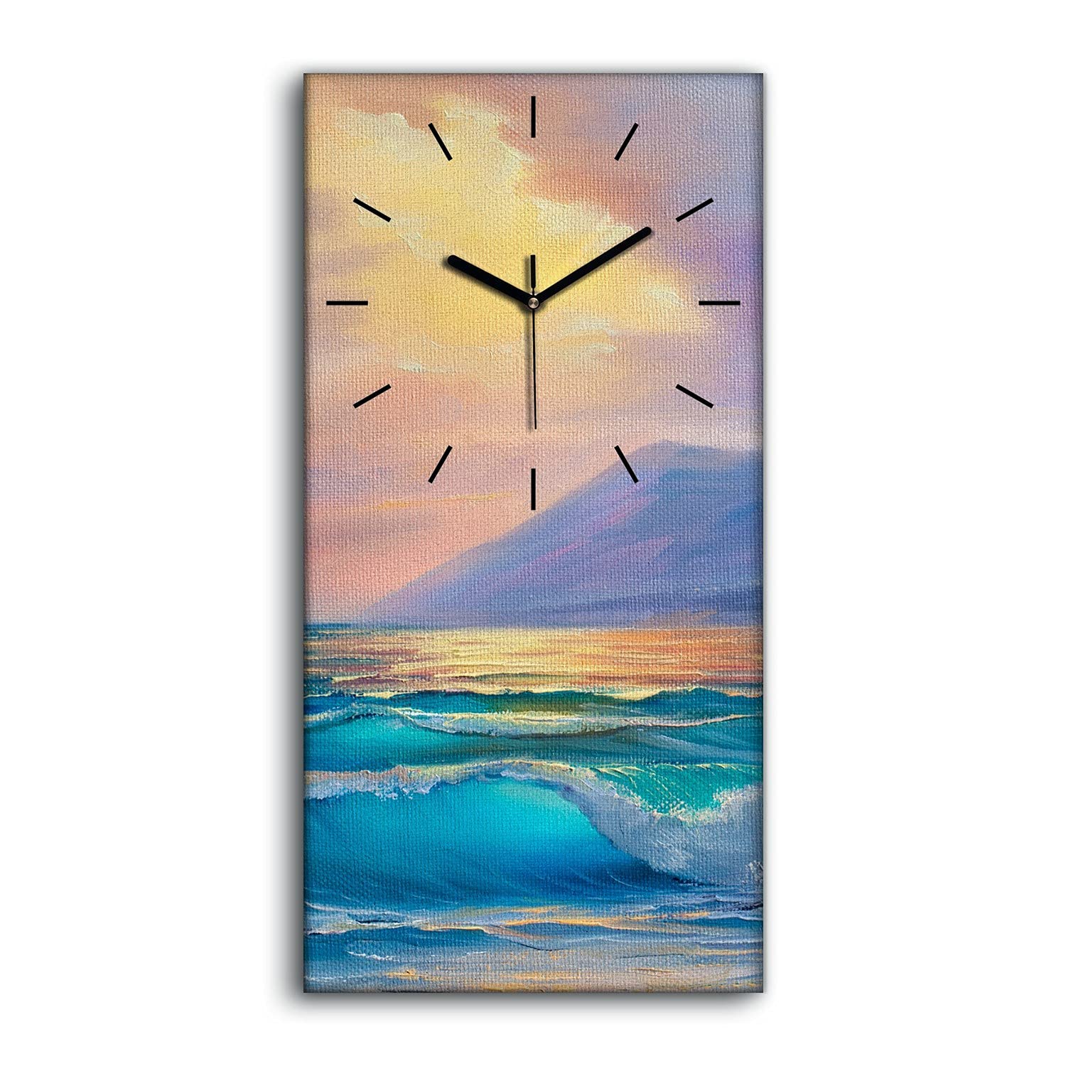 Horloge sur toile 30x60cm ocean decoration murale salon moderne