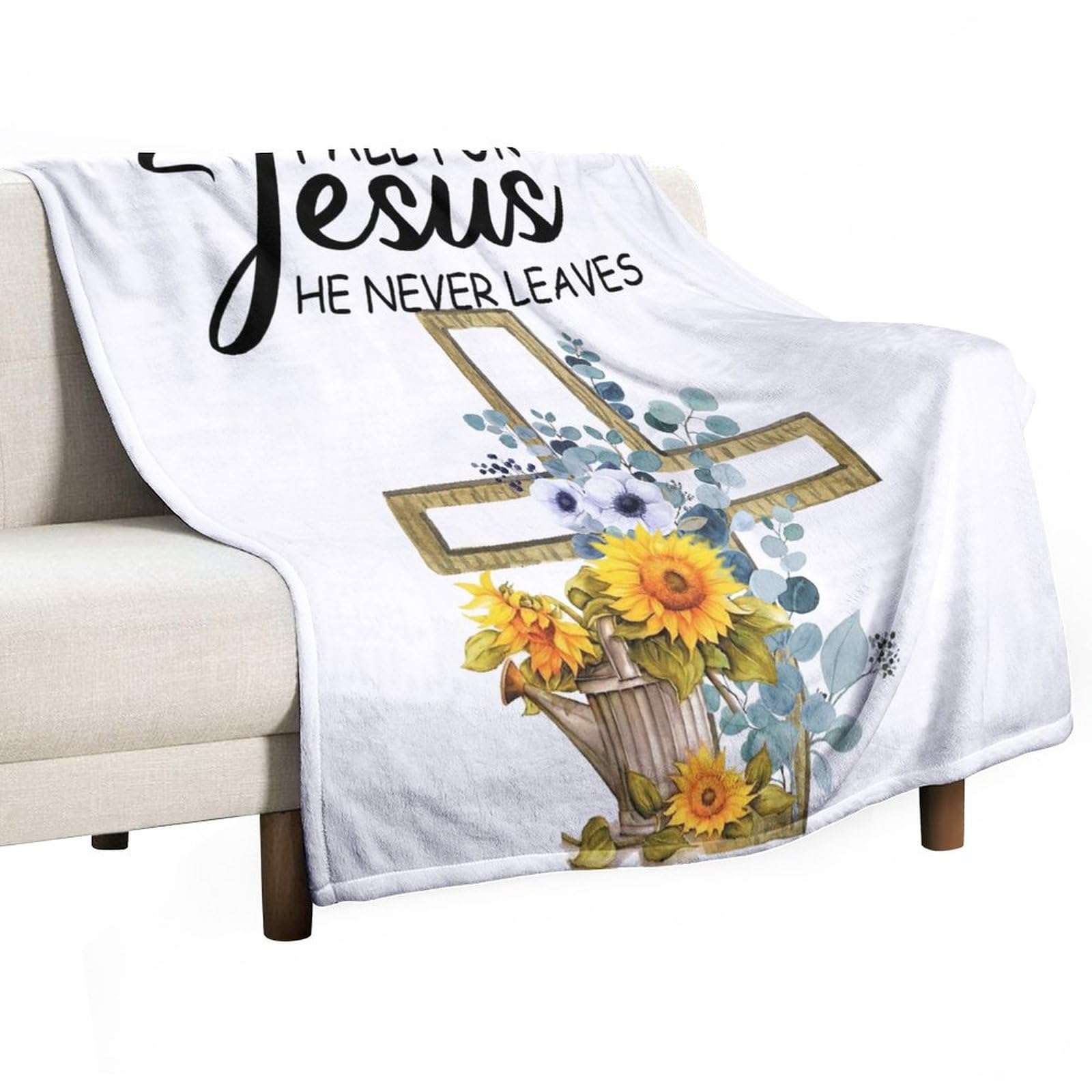 Couverture polaire chrétienne automne plaid flanelle jésus citrouille pour lit et canapé