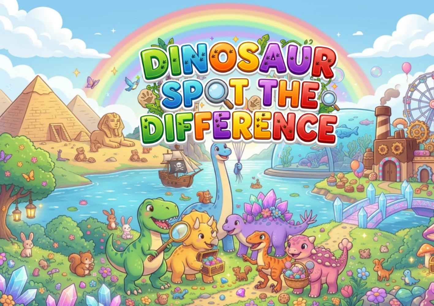 Dinosaur Spot the Difference: A Colorful Search-and-Find Adventure for Kids Ages 4–8