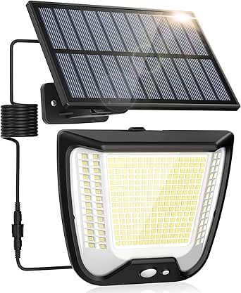 Outdoor Solar Powered Security Lights: 288 LED Solar Outdoor Garden Flood Light 3 Motion Sensor Mode Outside Solar Panel Floodlight 270° Lighting IP65 Waterproof for Garden Shed Yard Porch