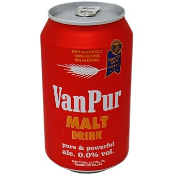 Van Pur Malt Drink, Pure Malta (0.0% Alchol) 11.2 oz 12 Pack