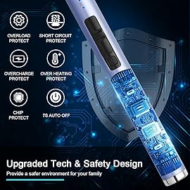 ARECTECH Rechargeable Electric Candle Lighter Arc Plasma Windproof Lighter for Candle Kitchen Birthday Gift for Mom Men Wife with Type-C Cable Blue 2 Pack