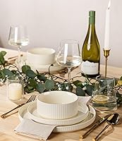 Vista 5 de TheTerra Ceramic Dinnerware Sets for 8, 24 Pieces Porcelain Lightweight Plates and Bowls Sets, Scratch Resistant Dish Set, Oven & Microwave &