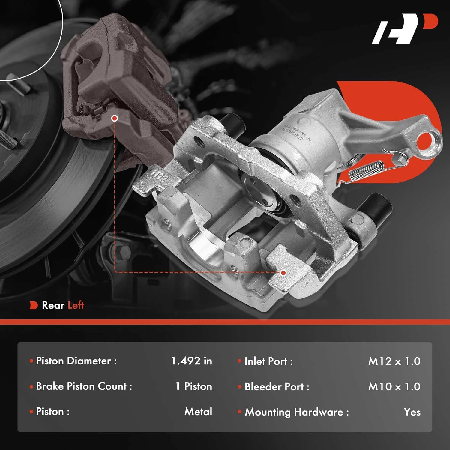 A-Premium Disc Brake Caliper Assembly with Bracket Compatible with Select Cadillac and Saab Models - BLS 2007-2008, 9-3 2003-2011, 9-3X 2010 - Rear Left Driver Side