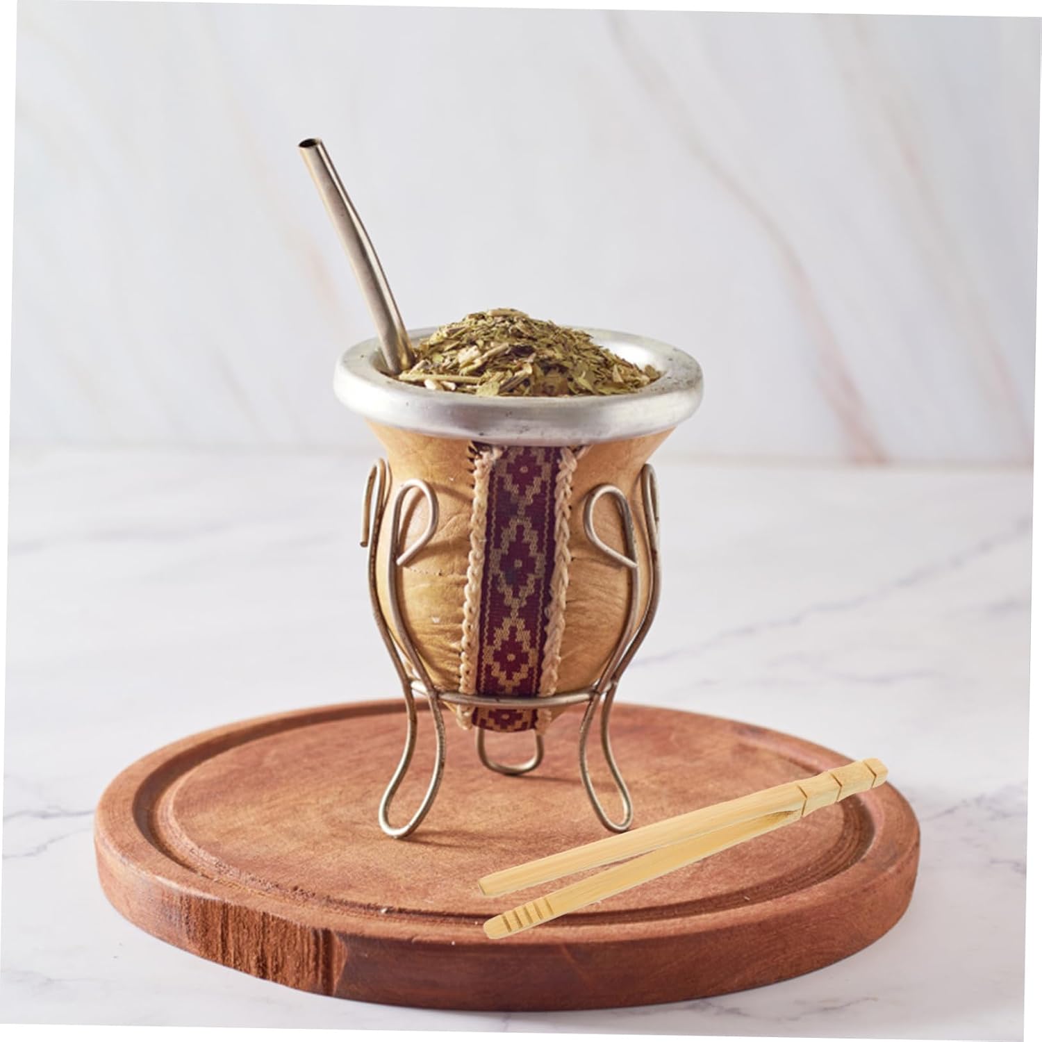 4pcs Bamboo Tea Ceremony Cup Clip Anti Scald Handle