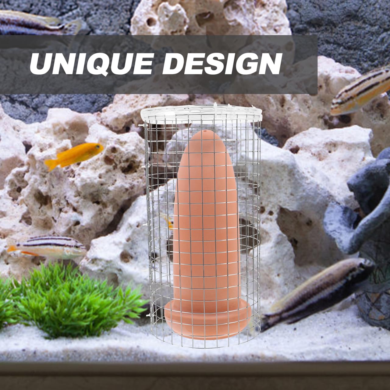 BESPORTBLE Cône d'élevage de poissons Discus - Cônes d'élevage de crevettes - Seau en céramique - Cône de frai - Ardoises - Cône de frai pour aquarium - Cône de race avec grille pour poissons anges
