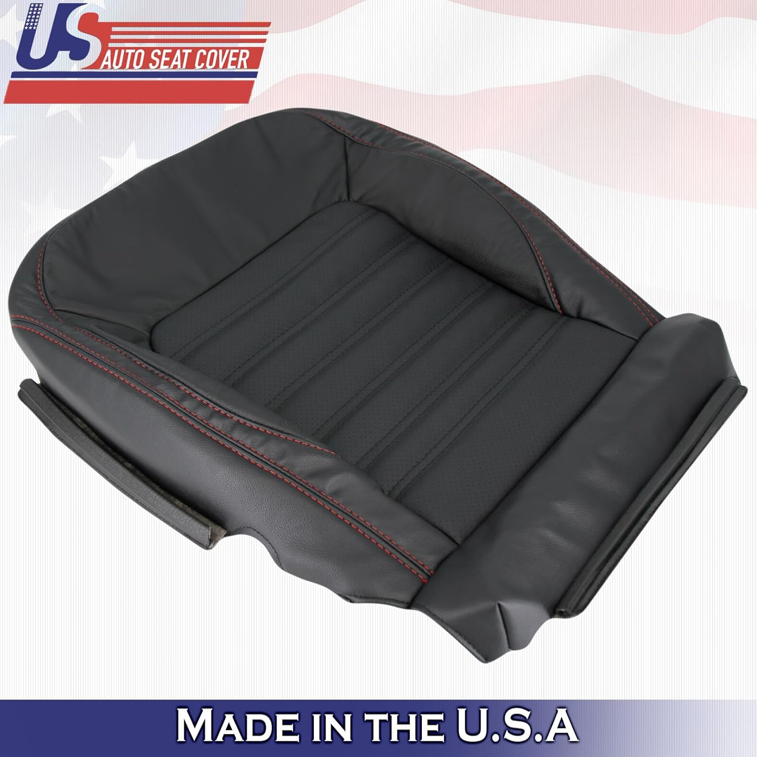 fits 2011 to 2018 Volkswagen Jetta GLI Passenger Bottom Leather Seat Cover Black