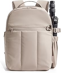 bagsmart Small Camera Backpack Bag for DSLR SLR Mirrorless Cameras Photographer with Tripod Holder 13.6" Laptop Compartment Women Travel Bag