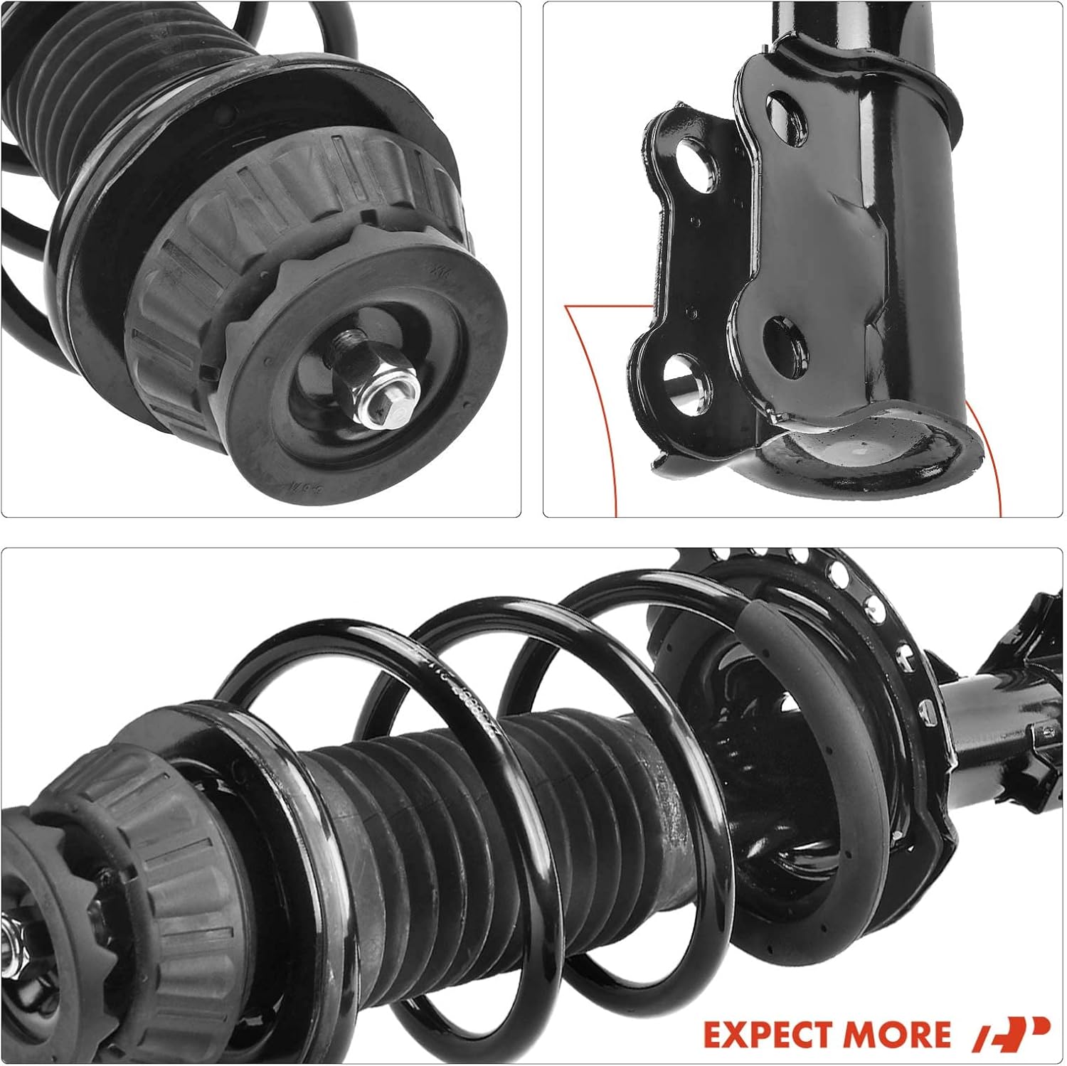 A-Premium Set (4) Front and Rear Complete Shock Absorber Strut & Coil Spring Assembly Compatible with Hyundai Accent 2012 2013 2014 2015 2016 2017, Driver and Passenger Side
