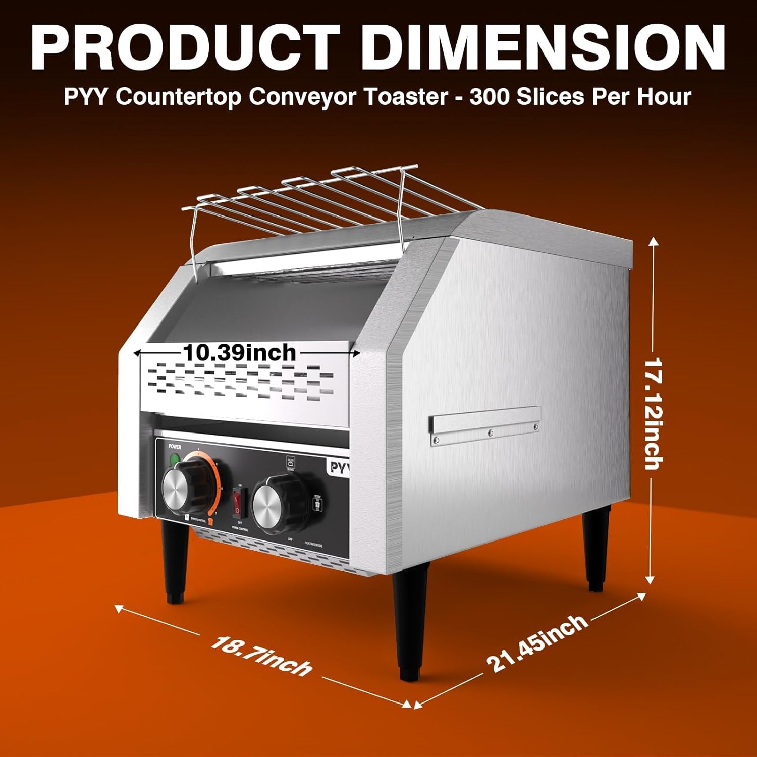 PYY Commercial Conveyor Toaster dimensions