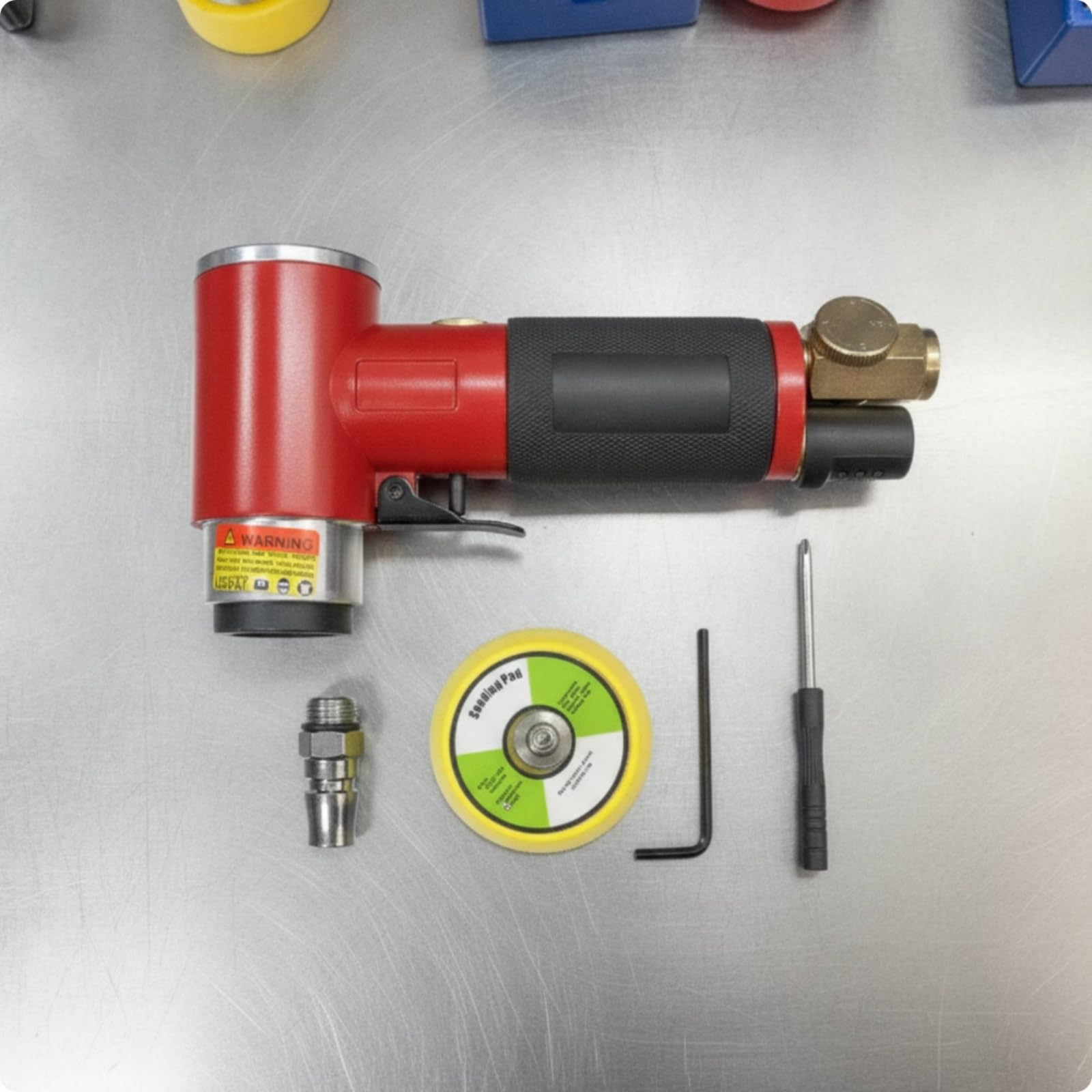 Druckluft-Schleifer Pneumatisch Druckluft-Winkelschleifer Leicht Schleifmaschine für Heimwerker, PunktRepair, Orange Exzentrisch, Standard