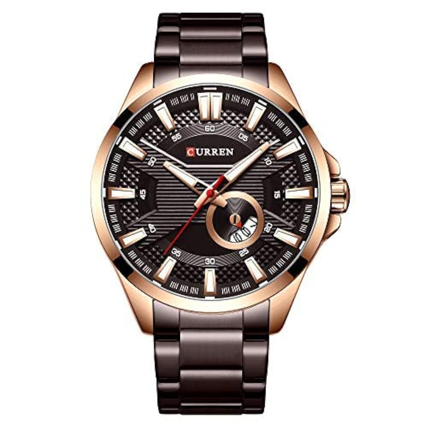 Anself Watch Fashion Men Business Calendar Luminous Hands Quartz Watch Classic Exquisite Alloy Case Stainless Steel Band Waterproof Wrist Watch