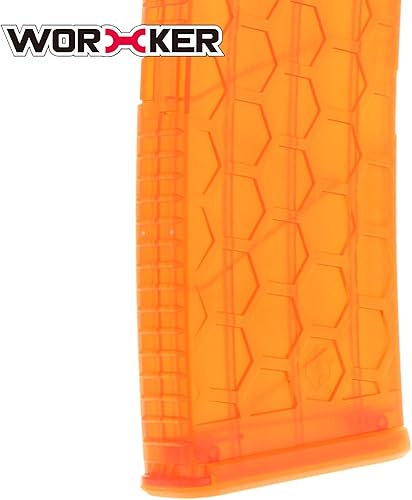 Miniatura 4 de WORKER 15 cargadores de dardos para Nerf N-Strike Elite Series Honeycomb Hex Curve Soft Bullet Clips Cartucho de munición Clips de dardos (naranja)
