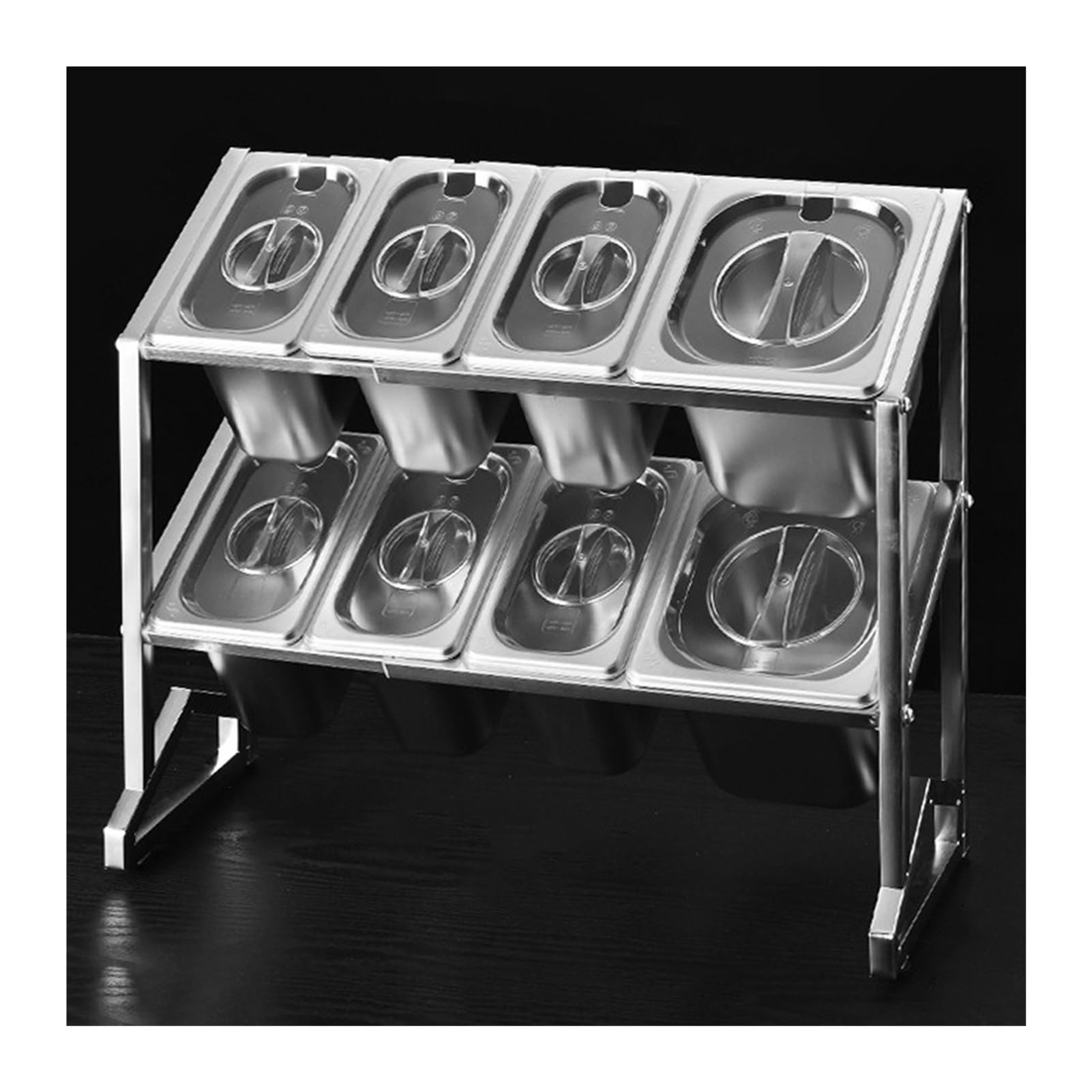 Espandibile portaspezie set condimenti dispenser cucina buffet orgar supporto da banco in acciaio inox per salse, condimenti, marmellate e condimenti