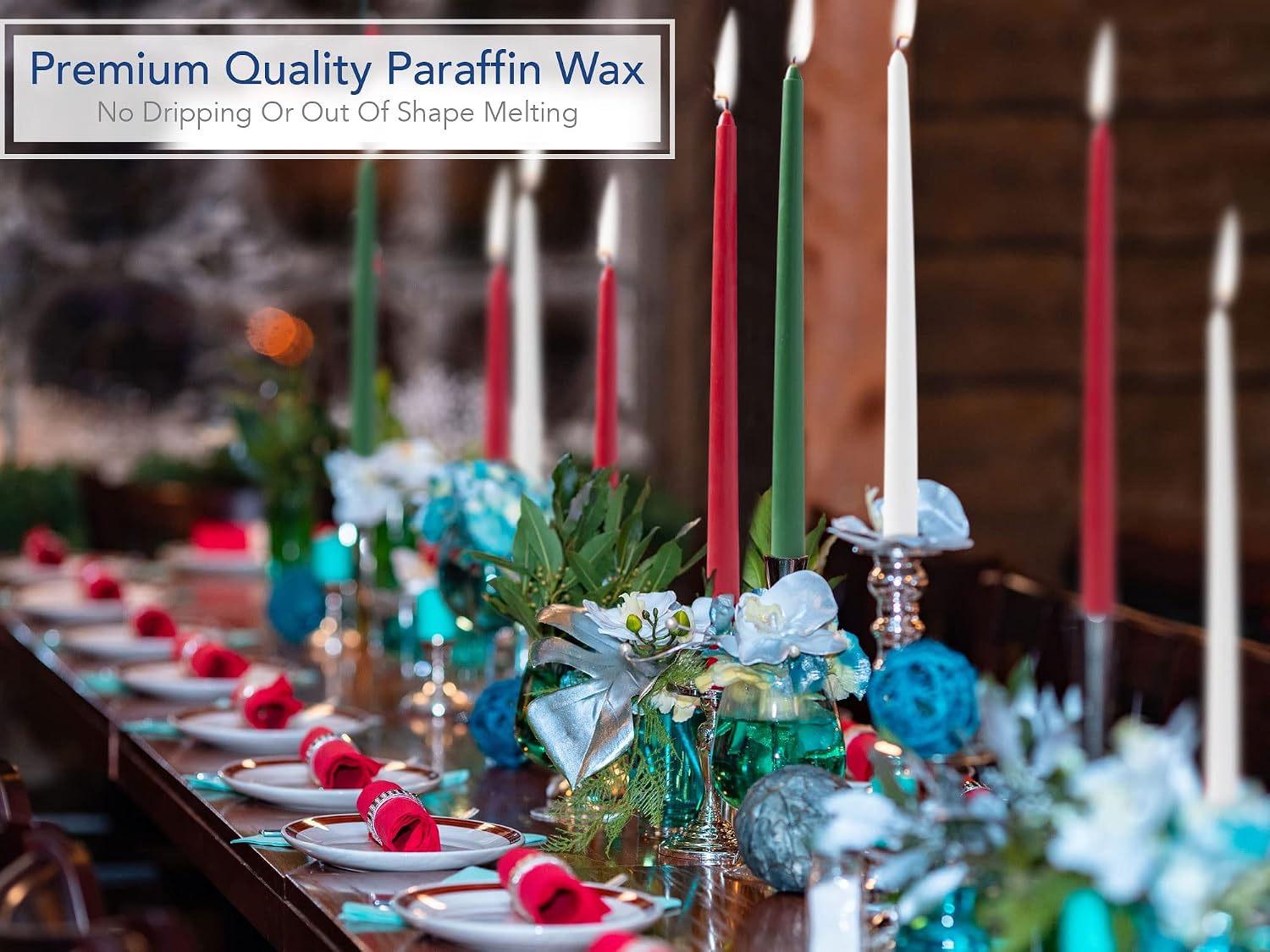 Royal Imports Unscented Taper Candles, Tall Elegant, Dripless & Smokeless, Hand-Dipped for Wedding, Christmas, Holiday, Home Decor