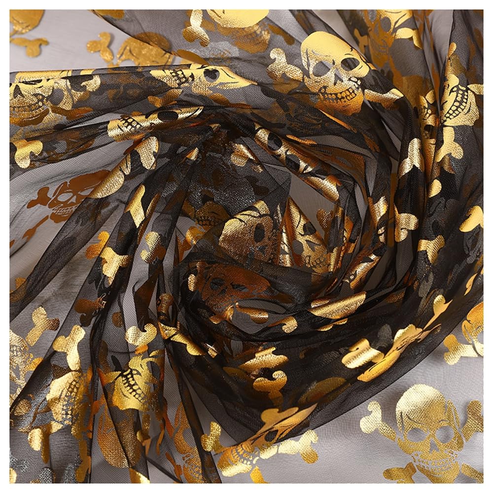 Halloween organza tkanina o szerokości 150 cm, pajęczyna, Halloween, tiul brokatowy, w dyni, tiulu, kolorowa dekoracja ścienna na Halloween, rozciągliwa tkanina na imprezę, dekoracja na