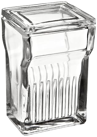 Wheaton 900620 Glass Rectangular 250mL Coplin Staining Jar, with Lid Case of 6
