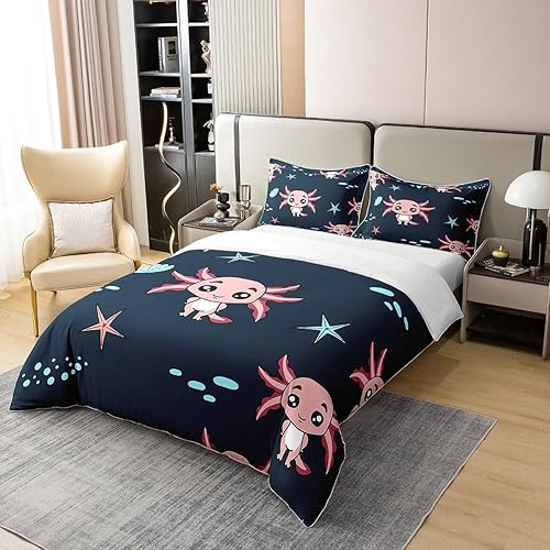 Miniatura 9 de Juego de ropa de cama de algodón puro con orcas orcas Orcinus, medusas del mundo submarino, juego de funda de edredón para niños y niñas, animales