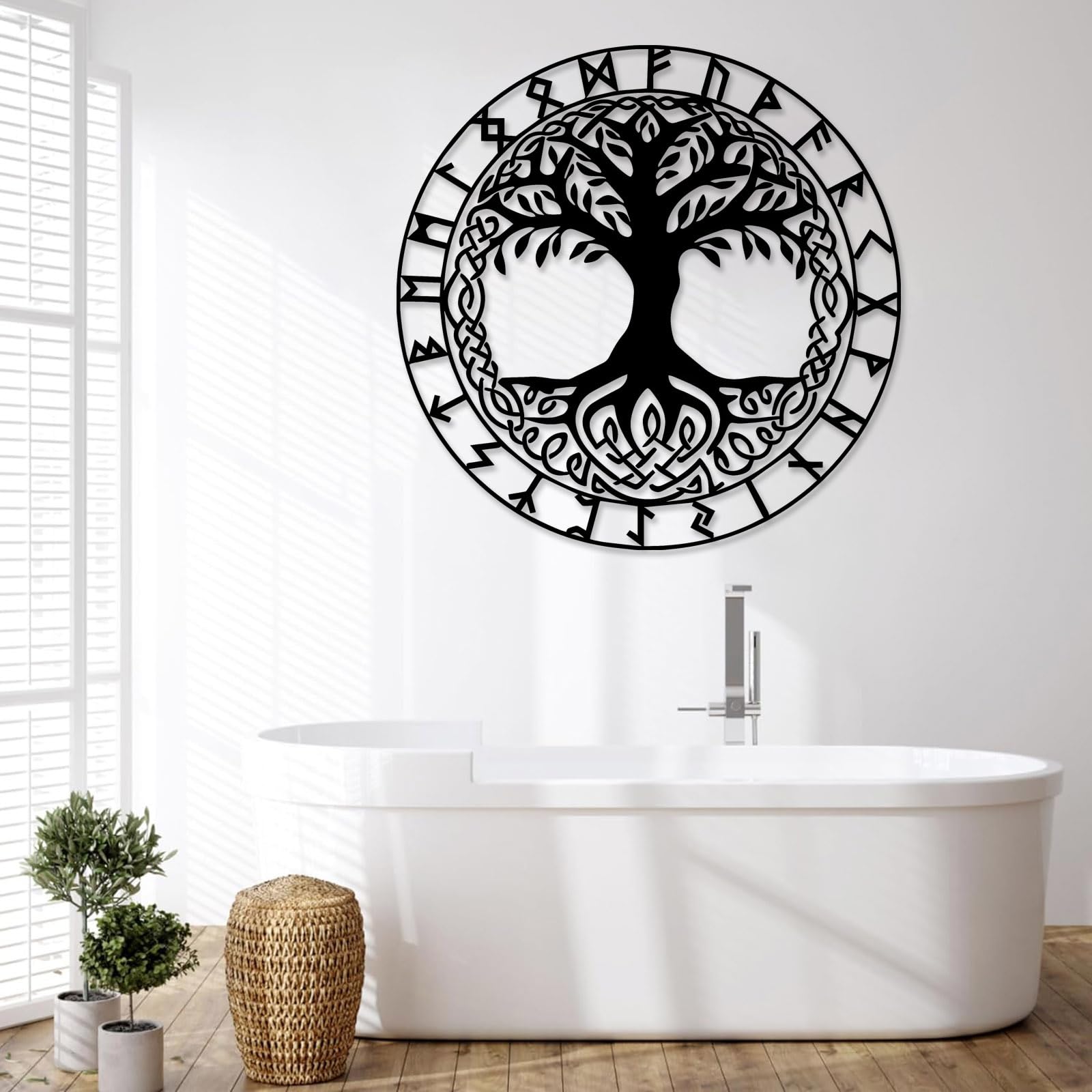 Vikings Yggdrasil - Arte de pared de metal para árbol del mundo, decoración vikingo, árbol de la vida, símbolo de la vida, escultura de pared Vikings Yggdrasil - Arte de pared de metal para árbol del mundo, decoración vikingo, árbol de la vida, símbolo de la vida, escultura de pared