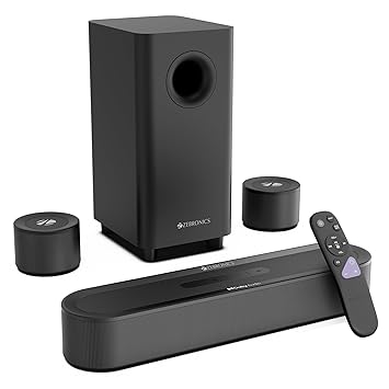 Zebronics 2026 Launch 380W Soundbar with Dolby Audio, 5.1 Channel Surround, 13.33cm Subwoofer, Dual Rear Satellites, Bluetooth v5.4, HDMI ARC, Optical in, AUX, USB (Juke Bar 9300C)