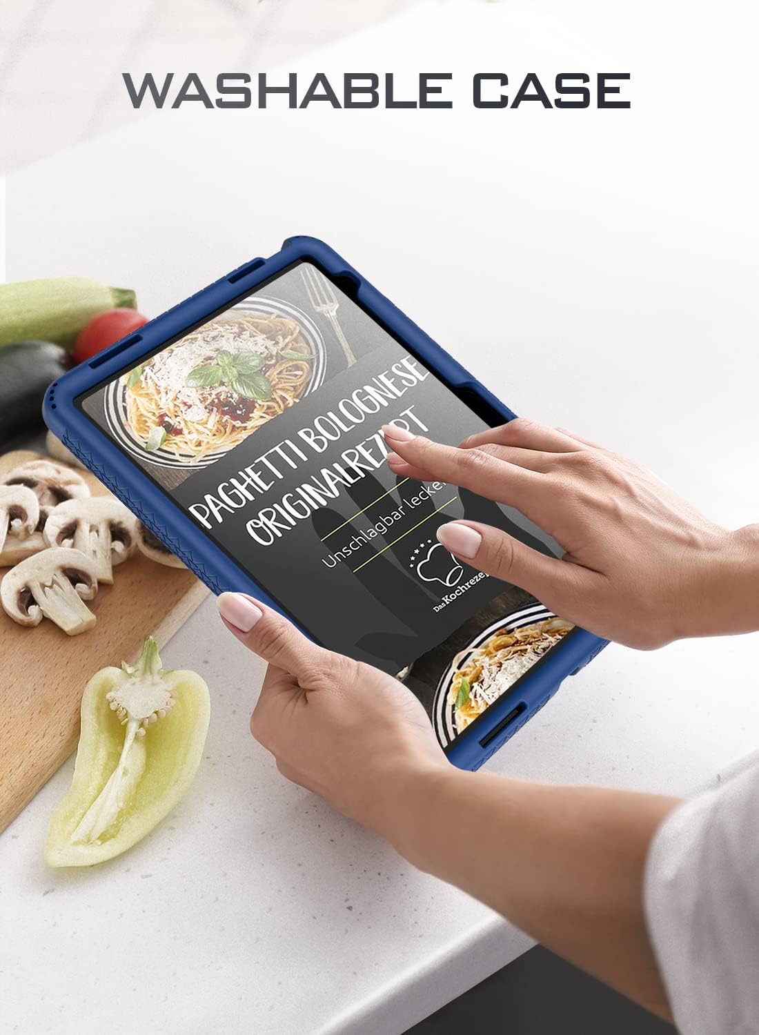 Poetic TurtleSkin case for New iPad (A16) 11th / 10th Generation (2025/2022), Heavy Duty Shockproof Kids Friendly Silicone Case Cover, Only Compatible with New iPad 11/10.9 Inch, Navy Blue