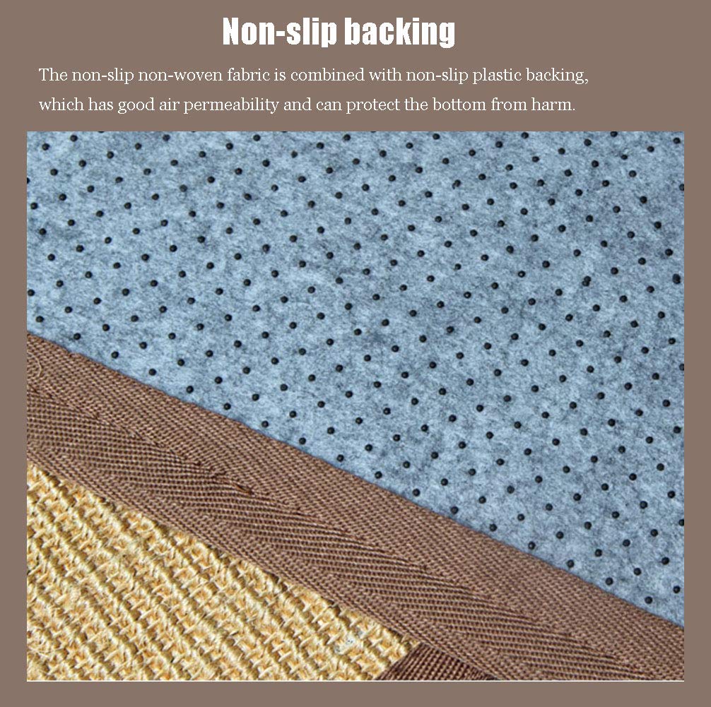 Lavable Simple Tapis De Zone,Rectangulaire Fibre De Jute Tapis,pour Living Room Chambre Canapé,Moderne Antidérapant Naturel Sisal Moquette Jaune Clair 40x60cm(16x24inch)