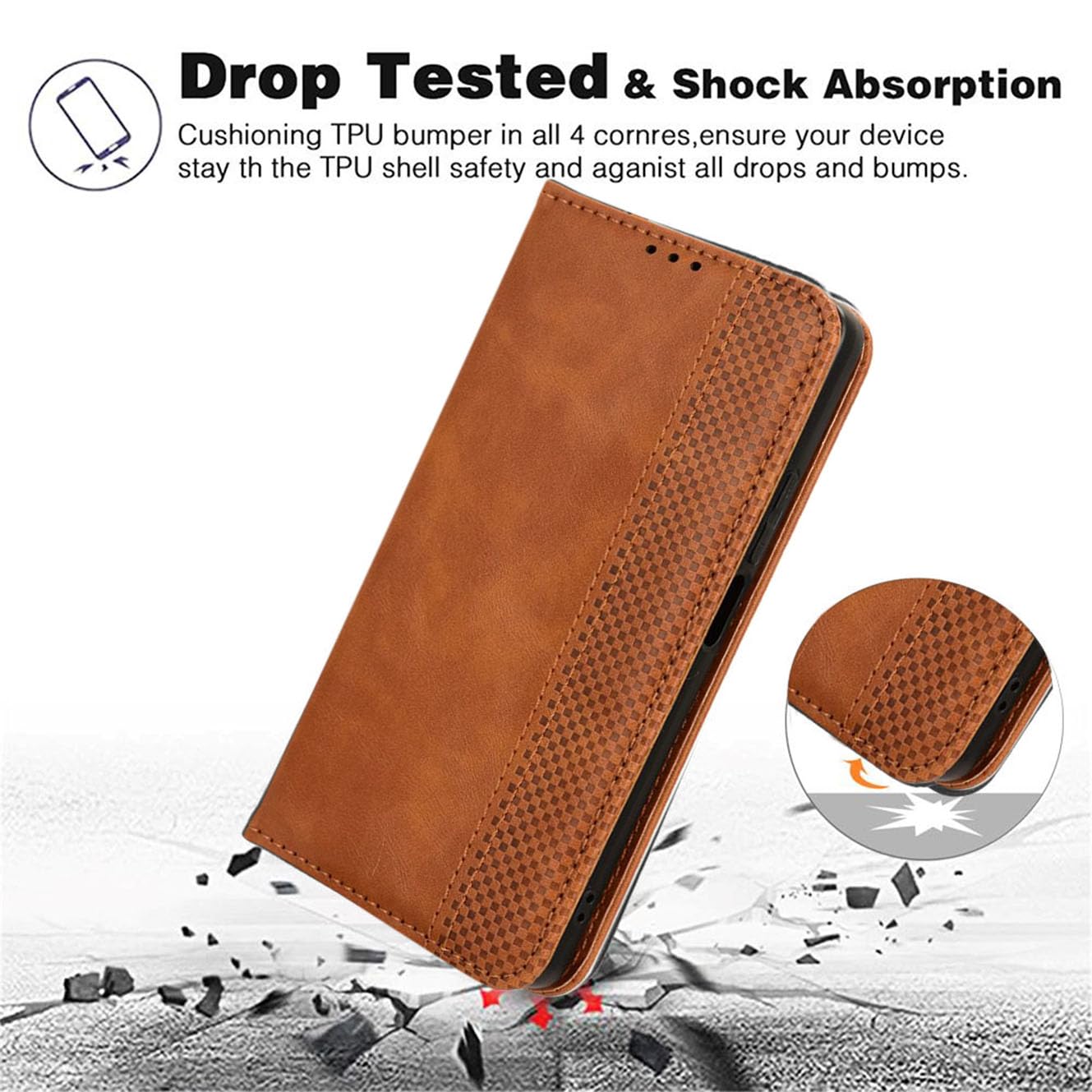 Custodia Honor Magic 7 Lite 5G Portafoglio Magnetico Con Blocco RFID - Pelle Sintetica Rossa - 3