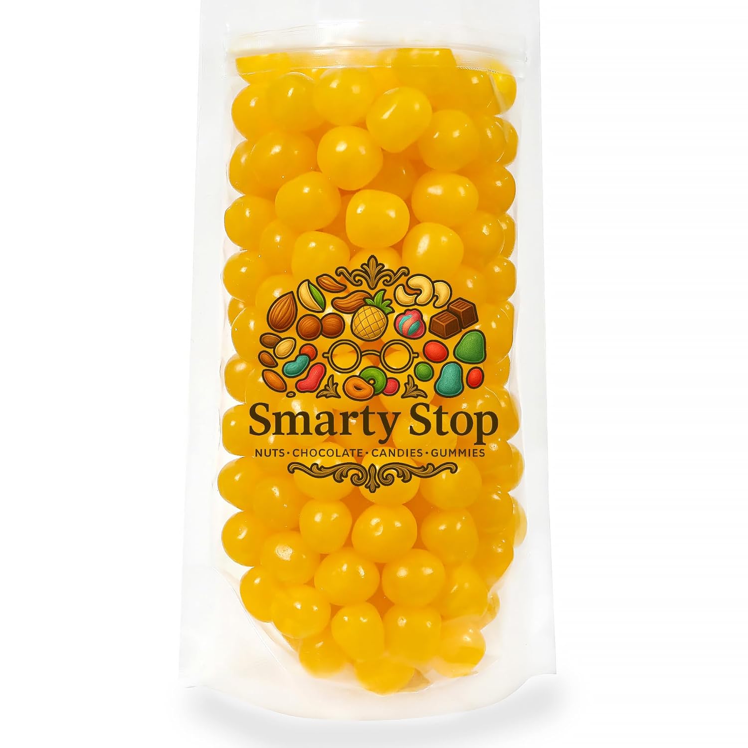 Smarty Stop Fruit Sours Chewy Candy Balls, Bite-Size AND Resealable Bag (Yellow Lemon, 5 Pound (Pack of 1))