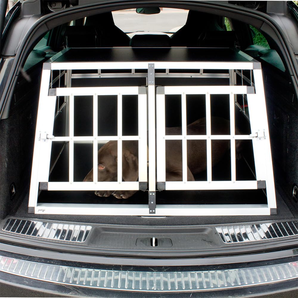 Box per cani in alluminio, per il trasporto di cani, in alluminio, per il trasporto di cani, 89 x 69 x 50 cm