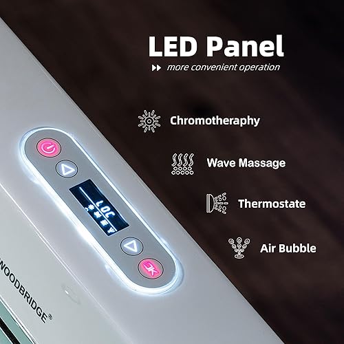 Miniatura 9 de WOODBRIDGE Bañera combinada de hidromasaje y baño de aire de 72 pulgadas x 35-38 pulgadas con ventilador de aire de velocidad ajustable y panel de