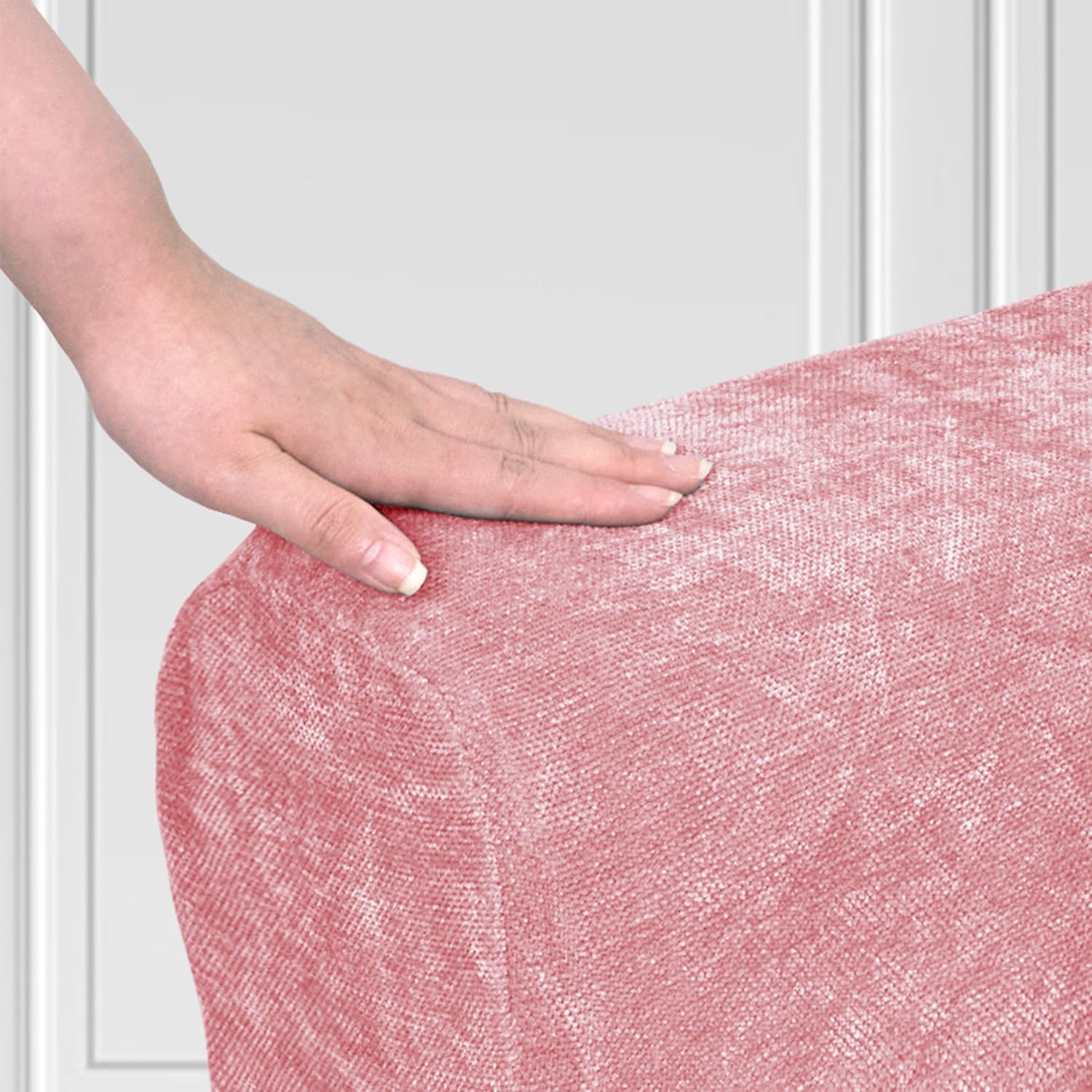 OWOW Couch Arm Covers Armchair Covers for Arms Furniture Protector for Sofa Recliner with Twist Pin Chenille Fabric 2pcs Stretch Armrest Covers for Chairs Couch Armchair Slipcovers,Pink