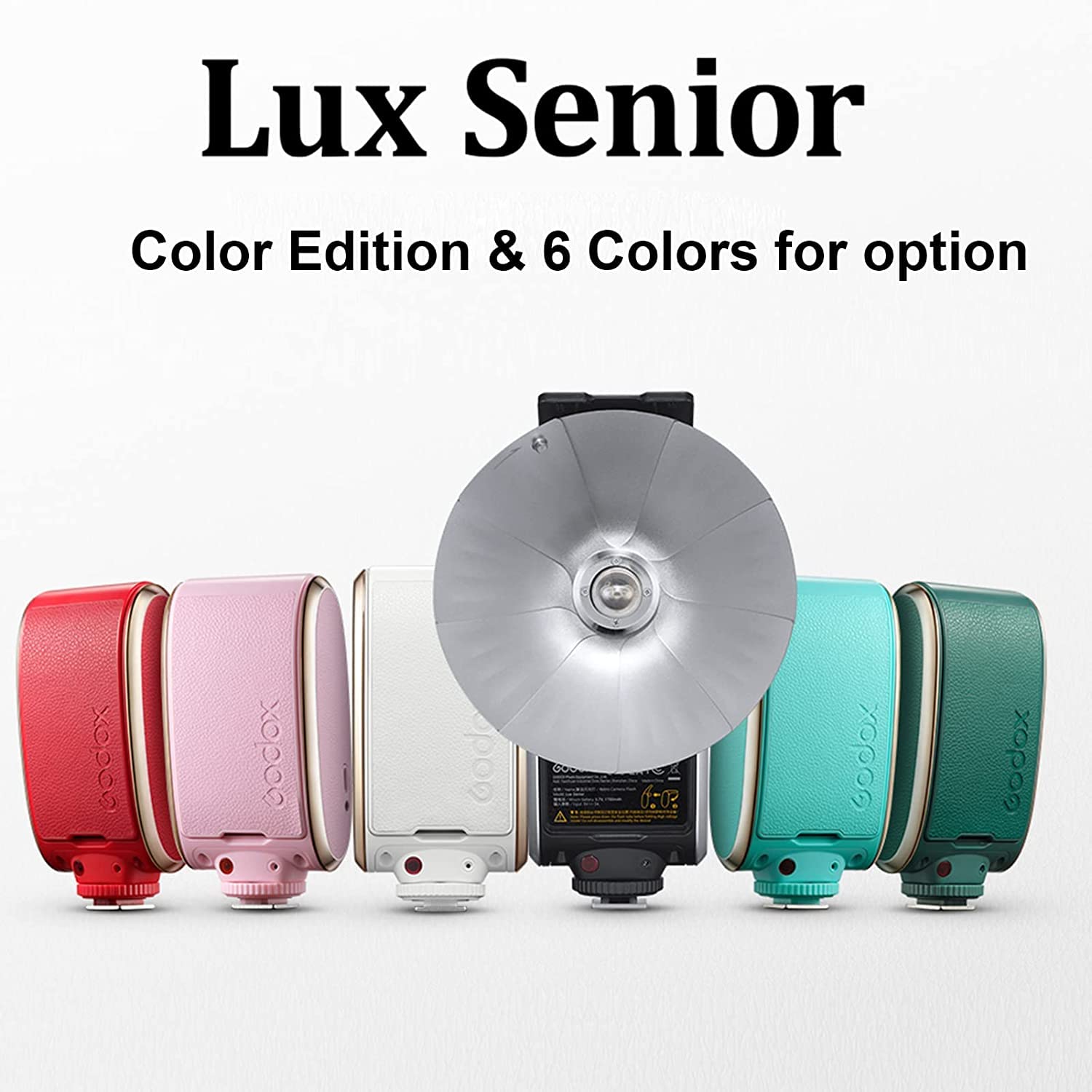 Godox Lux Senior lampa błyskowa do aparatu, przenośna, retro, GN14, 6000 K, ogniskowa 28 mm, zamiennik, kompatybilny z Canon, Nikon, Sony, Fuji, Olympus (różowa)