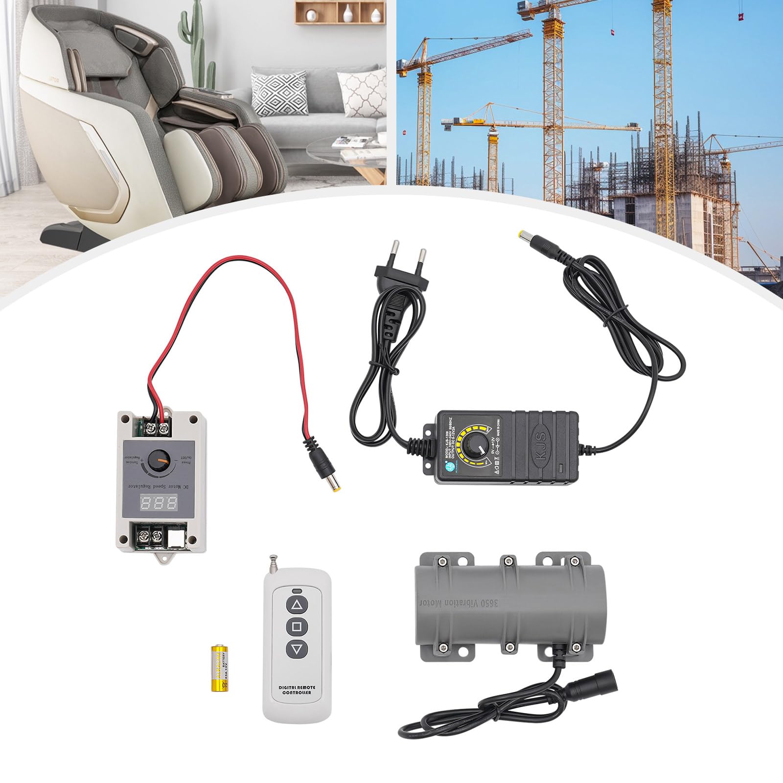 Betonrüttler Vibrationsmotor, 12V Elektromotor Regelbar mit Drehzahlregler, 800RPM Vibration Motor, 8W Gleichstrommotor Mehrzweckmotor für Rütteltisch Vibrationsrinne Vibrationssieb