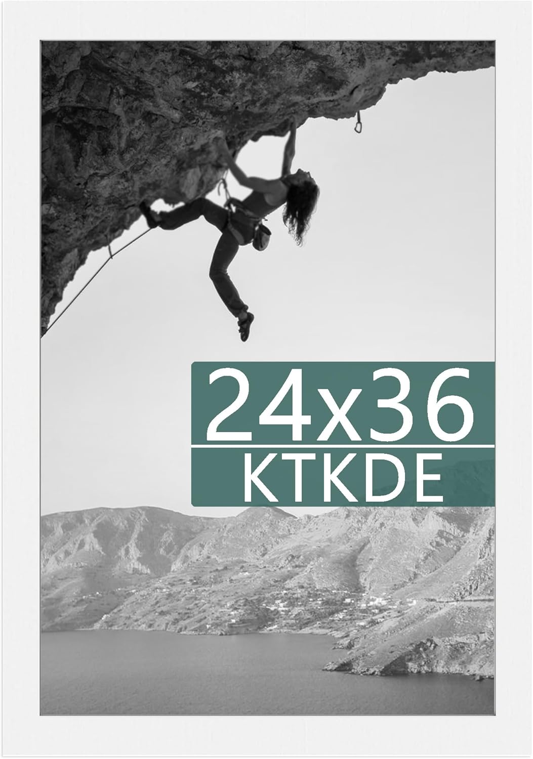 KTKDE 24x36 Picture Frame White Woodgrain with Polished Plexiglass, Studio Gallery Vertical & Horizontal Wall Hanging Large Poster Frame for Photos,Minimalist Style -Any style Best gift White 24x36-1Pack